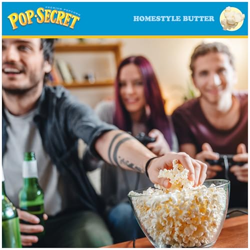 Image of Pop Secret Microwave Popcorn, Homestyle Butter Flavor, 3 Ounce Sharing Bags, (Pack of 30)