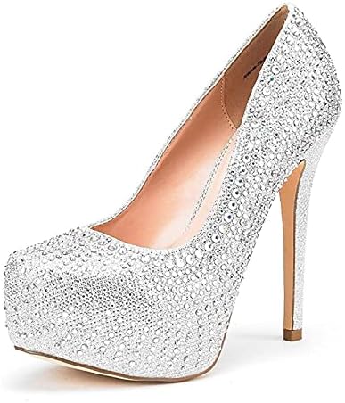 DREAM PAIRS Escarpins Femme Talon Haut Sexy, Chaussures Plateforme Élégantes à Talon Aiguille Fin, Escarpins pour Soirée, Mariage, Fête, Party