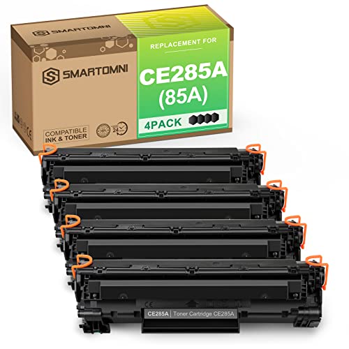 S Smartomni 85A Ce285A Compatible Toner Cartridge Replacement For Hp Ce285A 36A Cb436A 35A Cb435A Canon 125 Crg-125 Use For Hp P1109W M1212Nf M1217Nfw P1002 P1006 M1522 Canon Mf3010 Black 4 Packs #TOP1