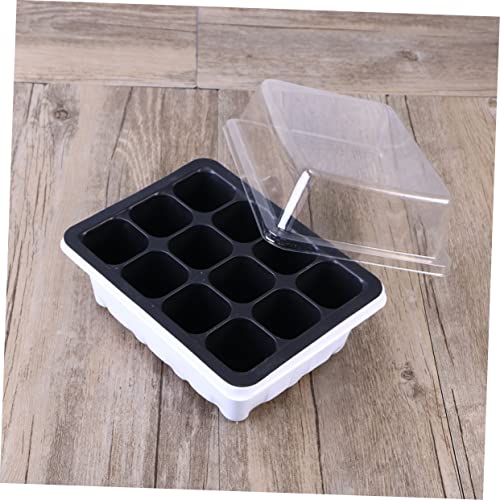 GANAZONO 5 Conjuntos 12 Micro Greens Mini Plantas Flores 12 Furos Bandeja De Mudas Prato De Flores M