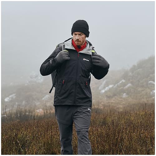 Berghaus Men’s Stormcloud Waterproof Jacket with Adjustable Hood and Drawcord Hem, Breathable, Lightweight & Durable Technical Raincoat (UK, Alpha, XL, Regular, Regular, Black)