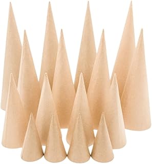 Smalltown Home Paper Mache Craft Cones Variety Pack 4 Sizes- 13.75 x 5, 10.63 x 4, 7 x 3, 4 x 2 Inches- Set of 16