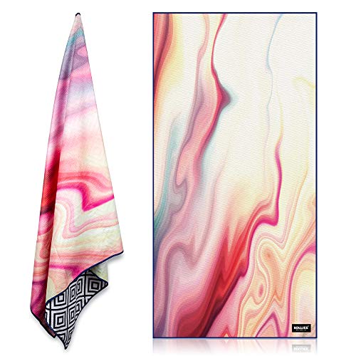 KOLLIEE Sand Free Beach Towels Portable Colorful Compact Beach Towels Absorbent Pool Towels