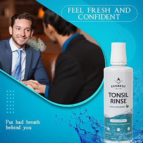Everest Mouth Wash & Tonsil Stone Remover – Natural Mouthwash Or Oral Rinse Liquid To Help Soothe Tonsils, Fight Bad Breath, & Relieve Dry Mouth – Paraben & Alcohol Free Treatment, Spearmint (1) #TOP2