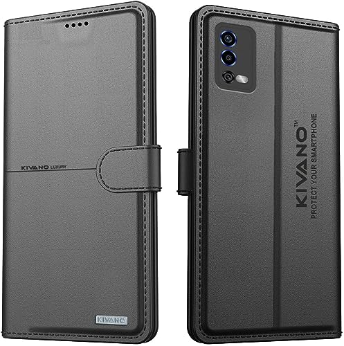 Image of KIVANO Compatible with Oppo A55 Flip Cover | Leather Finish | Inside Pockets & Inbuilt Stand | Shockproof Wallet Style Magnetic Closure Back Cover Case
