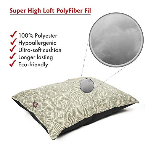 Image of Majestic Pet Rectangle Large Dog Bed Washable - Non Slip Comfy Pet Bed - Dog Crate Bed Super Value Pillow Dog Bed - Dog Kennel Bed for Sleeping - Dog Bed Large Breed 46 x 35 Inch - Charlie Beige