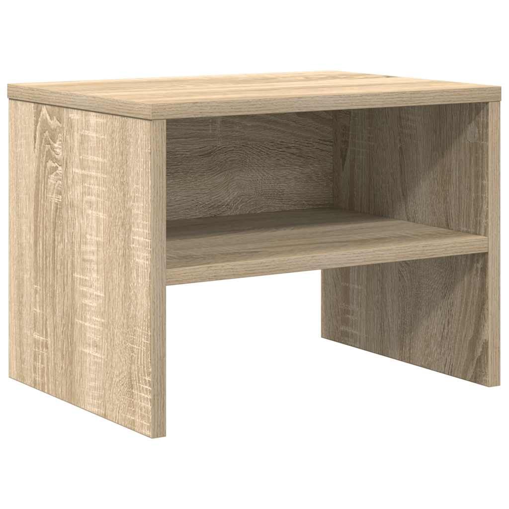Klassischer Nachttisch aus Holzwerkstoff mit offenem Staufach - Robuste und vielseitige Beistelltruhe für Wohnzimmer als Couchtisch, einfach zu reinigen und mühelos