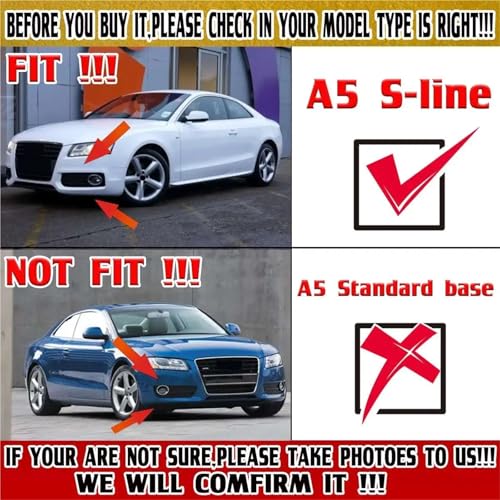 Grille calandre antibrouillard Audi A5 S Line S5 B8 RS5 feux jour LED - 3