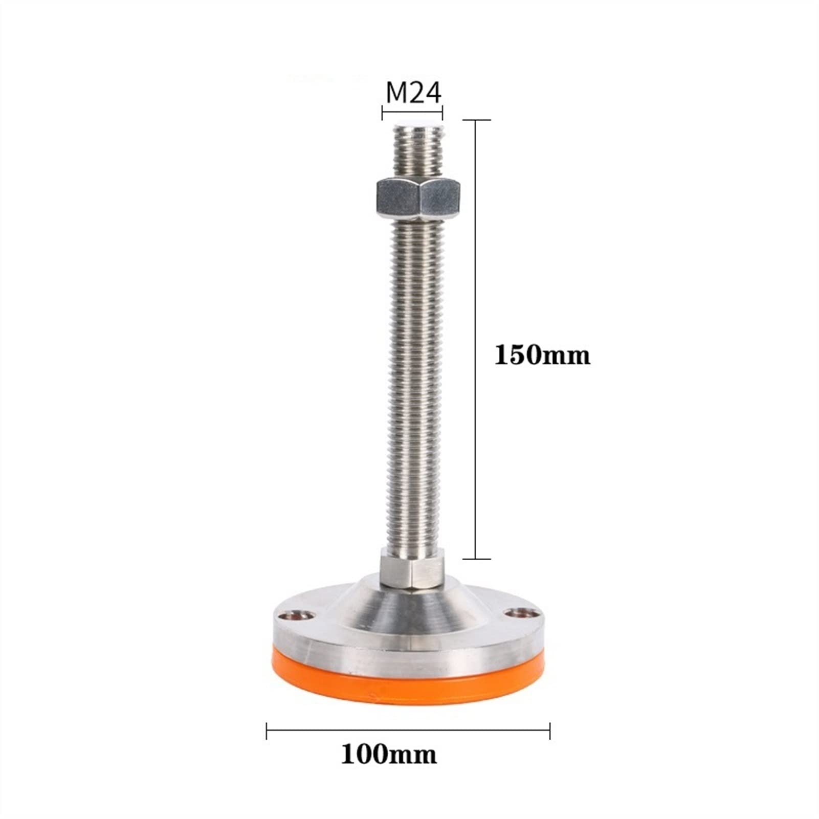 Juego de 4 patas de nivelación ajustables de acero inoxidable 304 resistentes con rosca de tornillo, almohadillas de goma antideslizantes para un soporte estable, perfectas para muebles y equipos