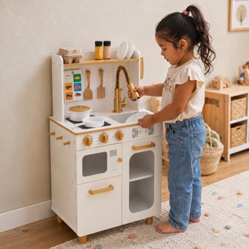 Teamson Kids Little Chef Memphis Play Kitchen, White/Gold by Teamson Kids - Used condition - Image 5