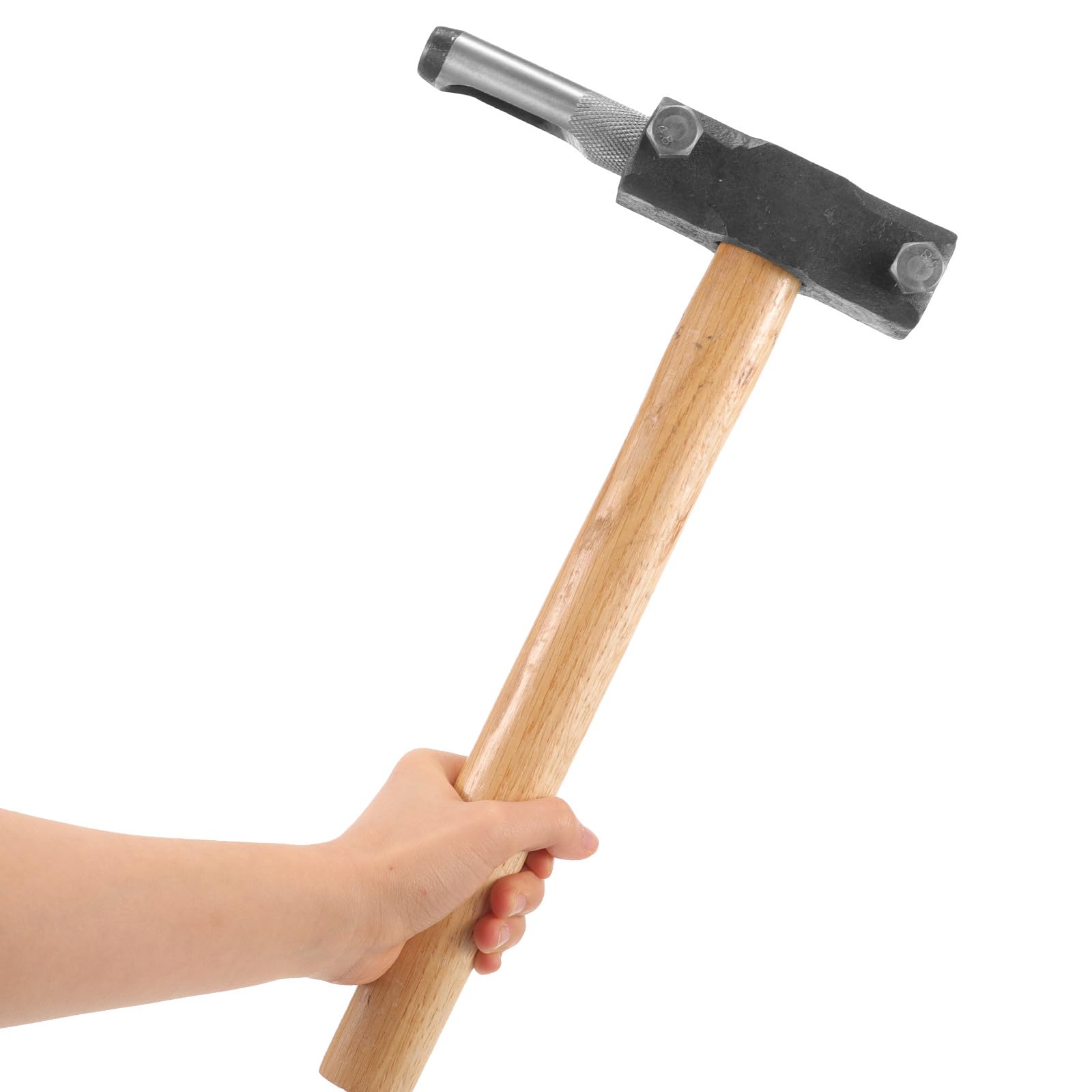 KICHOUSE Martillo perforador para Troncos para la siembra de micelio de Hongos, Herramienta de Martillo de Madera de Doble Cabezal para Aplicaciones de perforación de Orejas y Tapones de Madera.