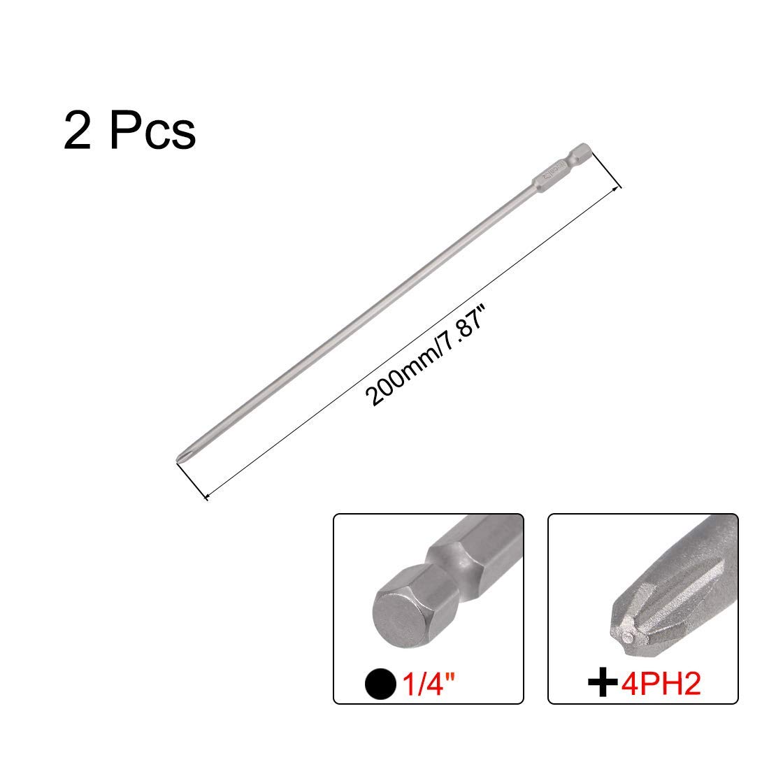 Sourcing Map 3pcs # 2 Anti Slip Phillips Impact Cacciavite Bit PH2 1 - Foto 11
