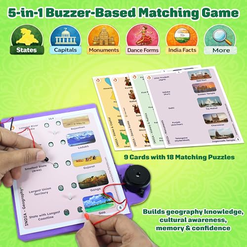 Image of Butterfly EduFields Buzzing India Map Puzzle for Kids | Learn Indian States & Capitals | Educational Geography Jigsaw Toy Age 6-12 | Birthday & Return Gift