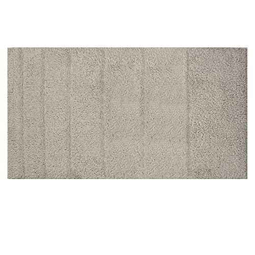 Alfombra de baño antideslizante lavable 100% algodón, grande o pequeña, 5 colores pastel (gris, 60 x 110 cm)