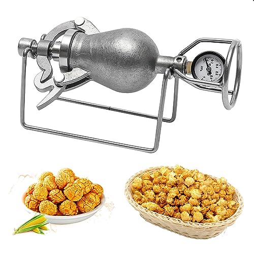 WTTTTW Mini Popcorn Machine, Home Small Hand Popcorn Maker, Stainless Steel Popcorn Maker Chinese Traditional Popcorn Popper for Christmas Family Gathering Party Fun