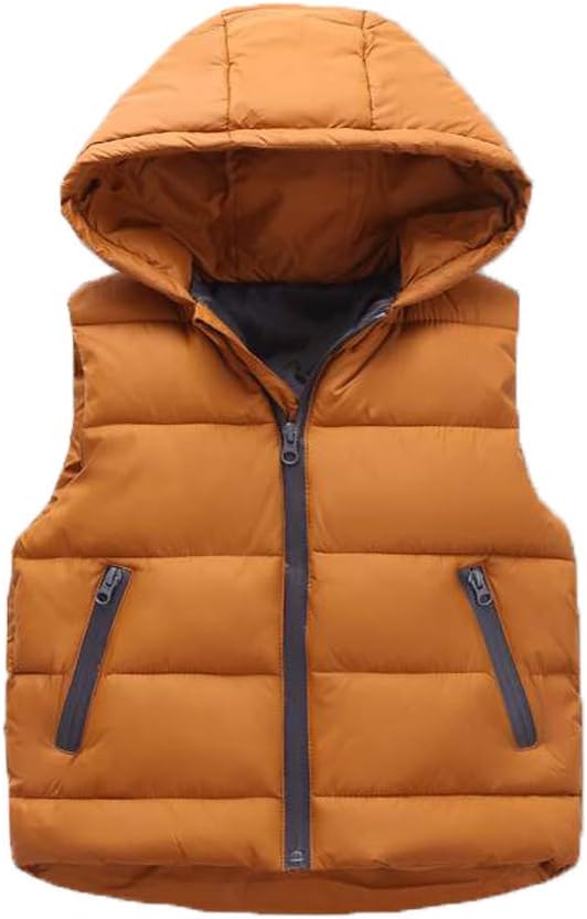 Boys Clothes Fall Winter Warm Solid Zipper Hoody Vest