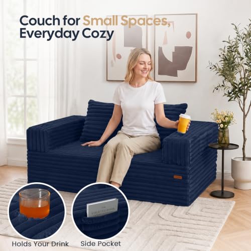 Image of COMAX Boneless Futon Sofa Bed, 59 inch Small Low-Profile Floor Couch