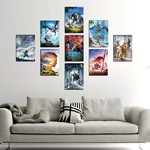 Milook Horizon 1 Forbidden 1 West Game Poster 9 Pieces Gamer Room Boys Room Playroom Decor Fashion Video Game Wall Art Decor 10”X14” Unframed #TOP3