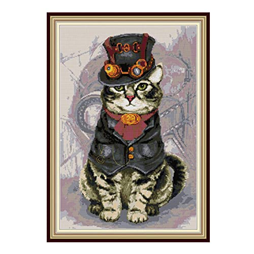 Point de croix pré-imprimé chat starter kit à offrir comme cadeau de Noël