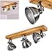 Plafonnier Svanfolk en bois et métal zinké, 3 spots de plafond pivotants de style rétro-industriel, idéals dans un salon vintage, pour 3 ampoules E14 max. 40 Watt, compatible ampoules LED