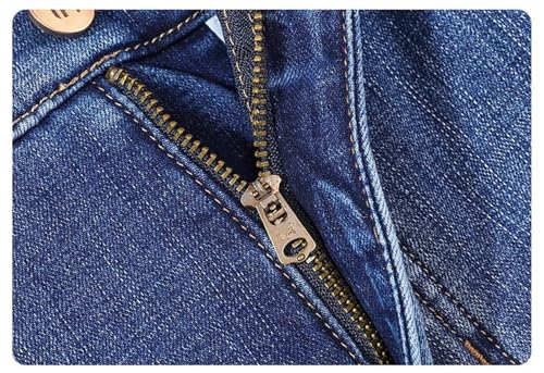 Men Winter Fleece Jeans Classic Loose Straight Warm Thicken Trousers Business Elastic Denim Pants4