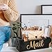 Mail Organizer Mail Holder Countertop, Rustic Wooden Mail Basket Mail Tray Letter Holder Box for Desk Home Office Wall Mount