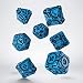 Q-Workshop Tech Blue - Black Dice Set - 7 Polyhedral Dice