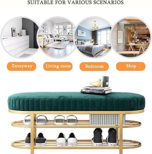 Banc d'entrée tapissé de velours chic pour intérieur moderne - 4