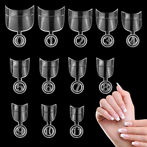 MWOOT 600Pcs Oval Short Fake Nail Art Tips Set, Half Cover French Acrylic False Nail Tips