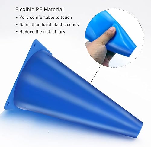 Miniatura 2 de Cones Sports 9 pulgadas, paquete de 15 conos de entrenamiento para práctica de fútbol, juego de conos de campo de agilidad para ejercicios de fútbol