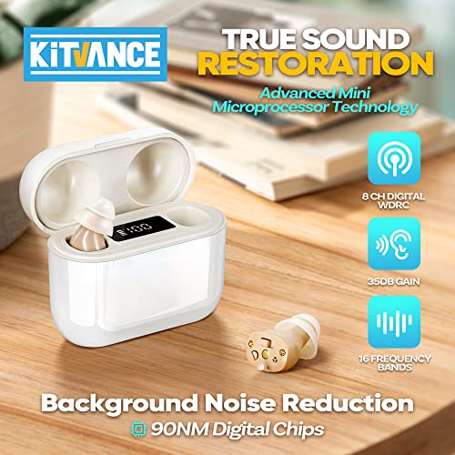 [Upgraded Version] Hearing Aids For Seniors Adults With Dual Micphone, Rechargeable Sound Amplifiers With Noise Canceling, Invisible Digital Otc Hearing Amplifiers With Led Power Display Charging Case #TOP1