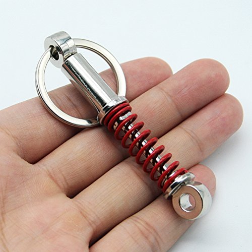 Waterwood Creative Auto Part Model Coilover Shock Absorber Keychain Key Chain Ring-Red&Silver #TOP1