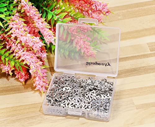 Shapenty Mini 2023 Charms Metal Year Signet 2023 Diy Pendant Charms Accessory Bulk For Bracelet Necklace Earrings Keychain Crafting Jewelry Making Christmas Graduation Party Decor, 100Pcs (Silver) #TOP4