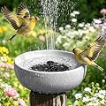 Solar Bird Bath,11.2" Solar Fountain birdbaths for Outdoors,Bird Bath Bubbler,for Garden Patio Terrace Decoration