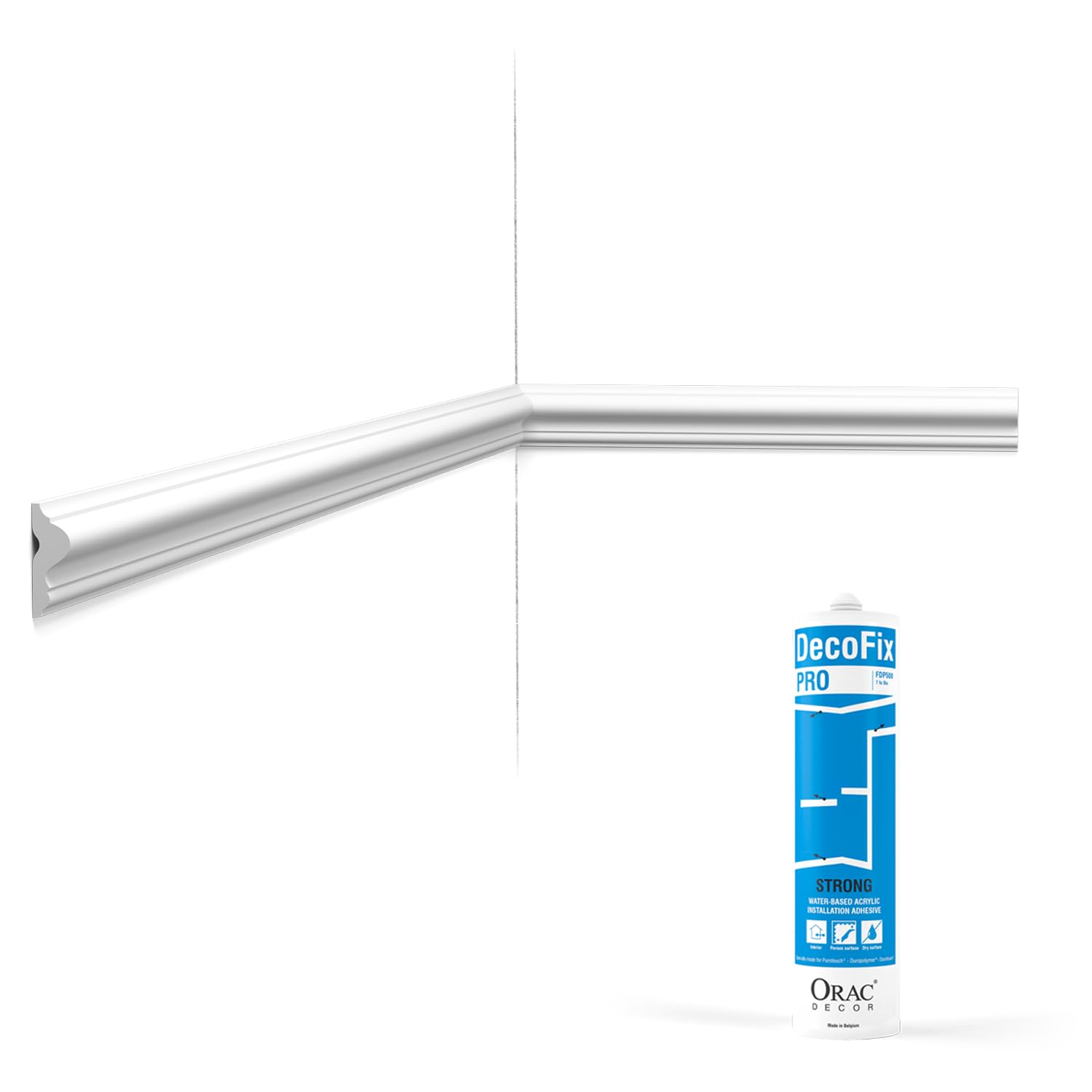 Cimaise murale PX201 Orac kit 10m avec colle pour habiller un mur nu