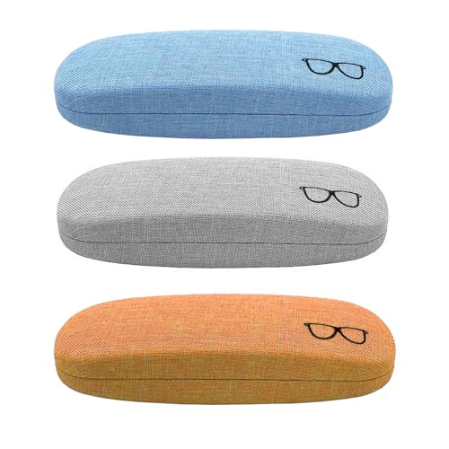 Image of ABAJI Eyeglasses Case Kids Students Reading Glasses Organizer Hard Shell Lint Lining Snap Close Men Women Boys Girls