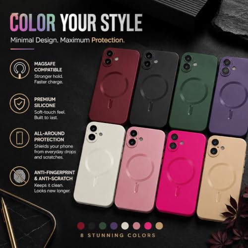 Image of MagPro Metallic Finish Case for Apple iPhone 17 | MagSafe Compatible Magnetic Cover, Matte Luxury Metallic Luster, Shockproof TPU, Camera Lens Guard, Wireless Charging Compatible | Rose Pink