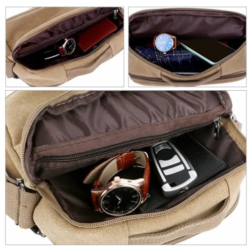 Bolso bandolera SHOWERORO ajustable de lona resistente estilo mochila casual para hombre 4