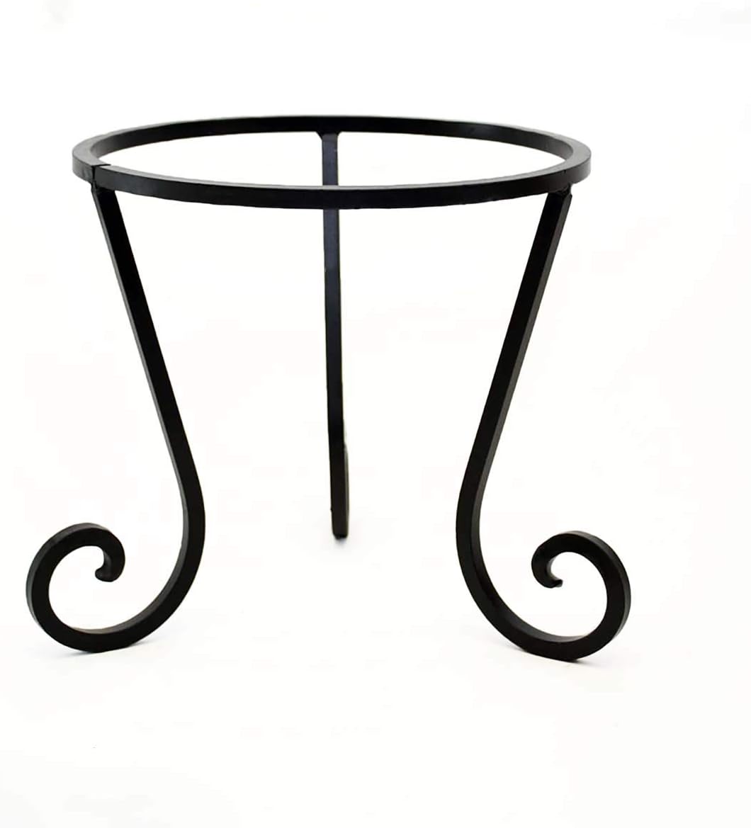 Wrought Iron Pot Stand-12 Inches Tall x 12 Inches Inside Diameter of the Ring. Half Inch Thick Square Iron. Painted Bronze