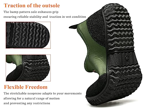 TENGTA Men's Neoprene Mud Boots Lightweight Slip-on Garden Shoes Low Short Rubber Rain Boots for Gardening, Camping and Yard Work3