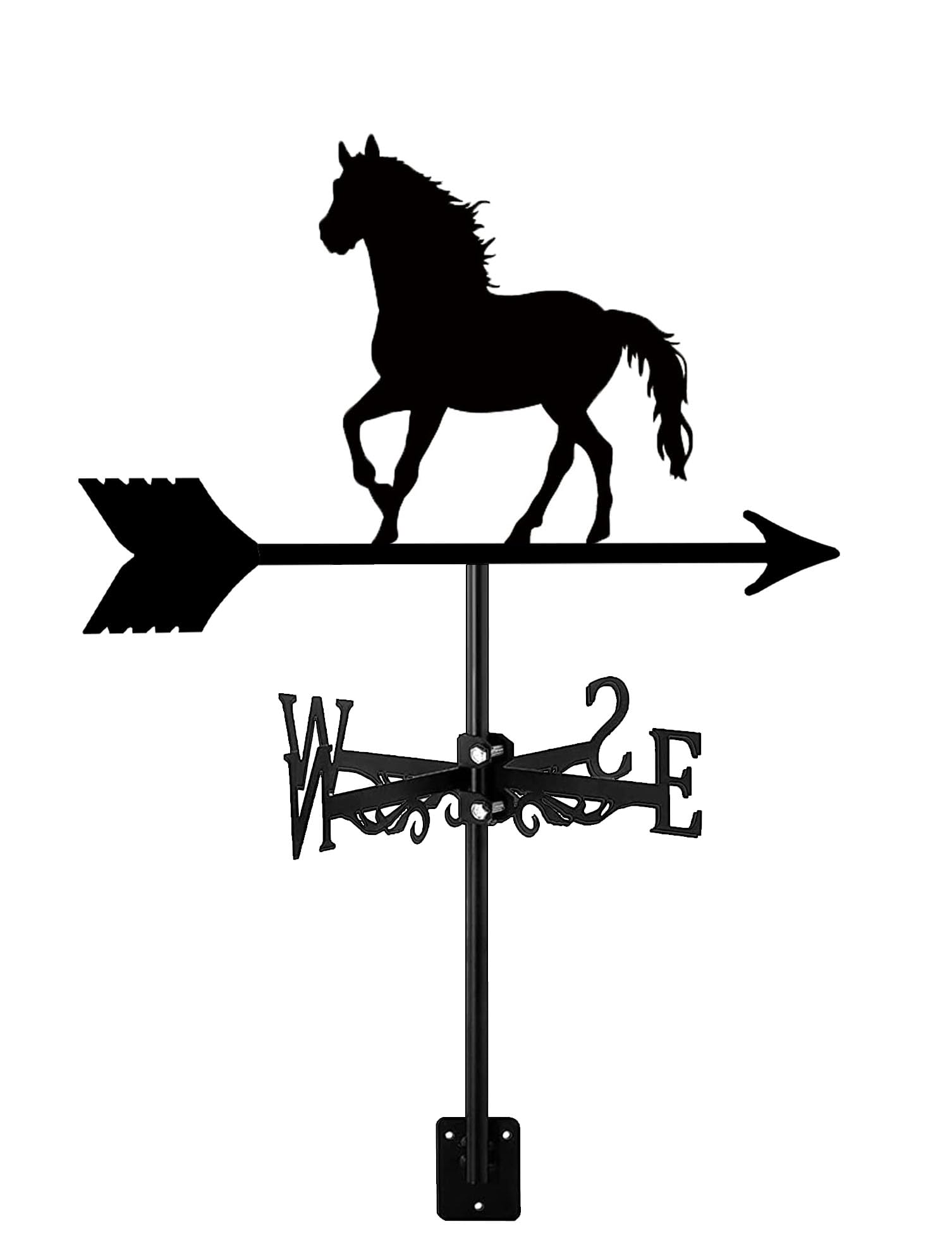 Girouette en métal noir vintage pour décoration extérieure de ferme, cour et pelouse de jardin