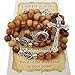 TALISMAN4U Olive Wood Rosary Beads Catholic Necklace With Jerusalem Holy Soil & Certificate In Blue Velvet Rosary Pouch