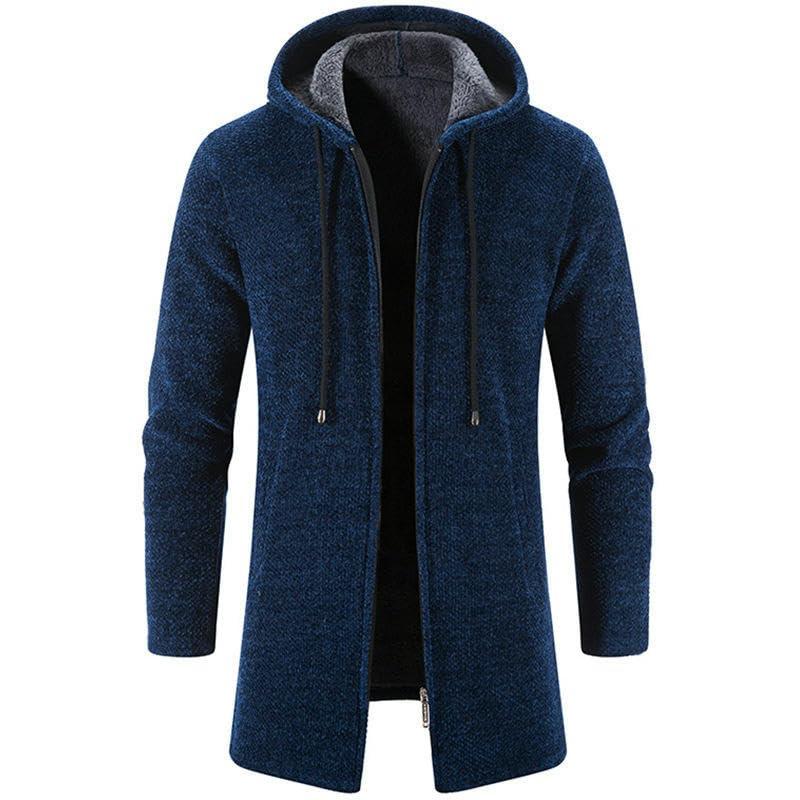 Cárdigan de punto de chenilla térmico para hombre evita el frío con forro polar suave 4