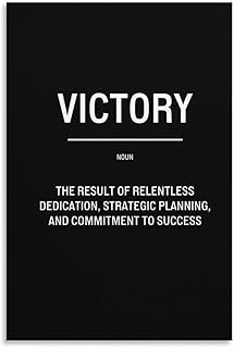 Victory Definition Bold, Or Framed Office Boss Gift Canvas Printing Art Poster for Living Room Bedroom, Office Decor Aesthetic 20x30inch(50x75cm)