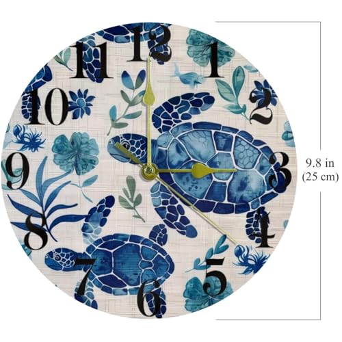 Horloge murale ronde fonctionne à piles avec mécanisme quartz silencieux sans bruit - 5