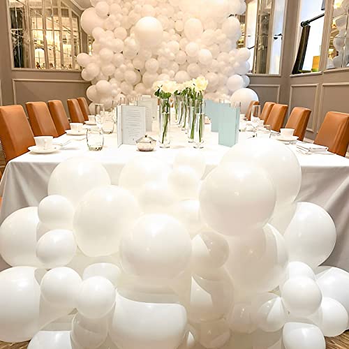 Image of Voircoloria 105pcs White Balloons 12inch Party Balloons for Birthday Baby Shower Graduation Wedding Anniversary Party Decorations