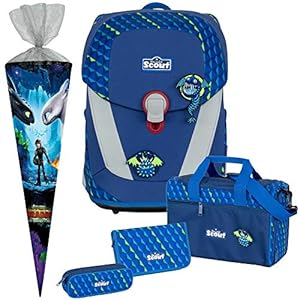 Flying Monsters - Dragons Drache - Scout Sunny II mit Funny Snaps® Schulranzen-Set 5tlg. mit Sporttasche - SCHULTÜTE GRATIS DAZU