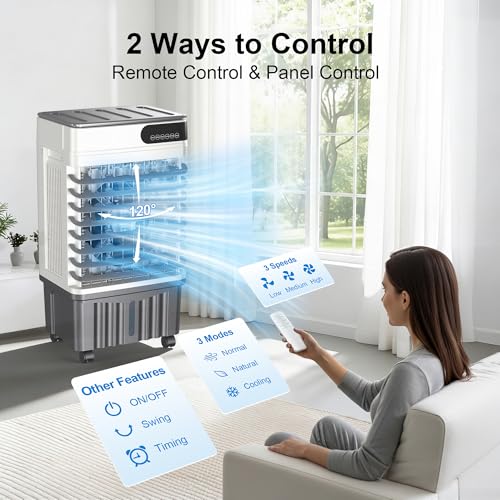 image for MEPTY 1800CFM Swamp Cooler, Evaporative Air Cooler with 5.3 Gallon Wat