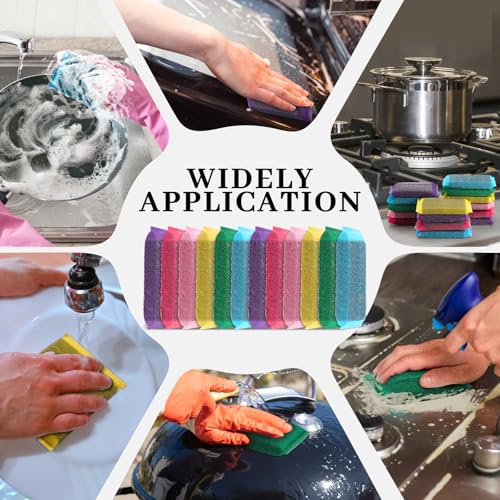 Image of Honeydak 24 Pcs Steel Wool Sponges for Kitchen Multi Use Heavy Duty Non Scratch Scrubbing Dish Cleaner Sponges for Cleaning, Pots and Pans