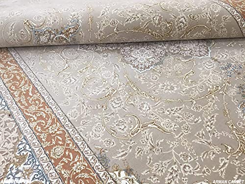 Image of High Density Export Quality Classical Pure Silk Carpet for Your Hall & Living Room 4 X 6 Feet (90x150 cm) Ivory Multi